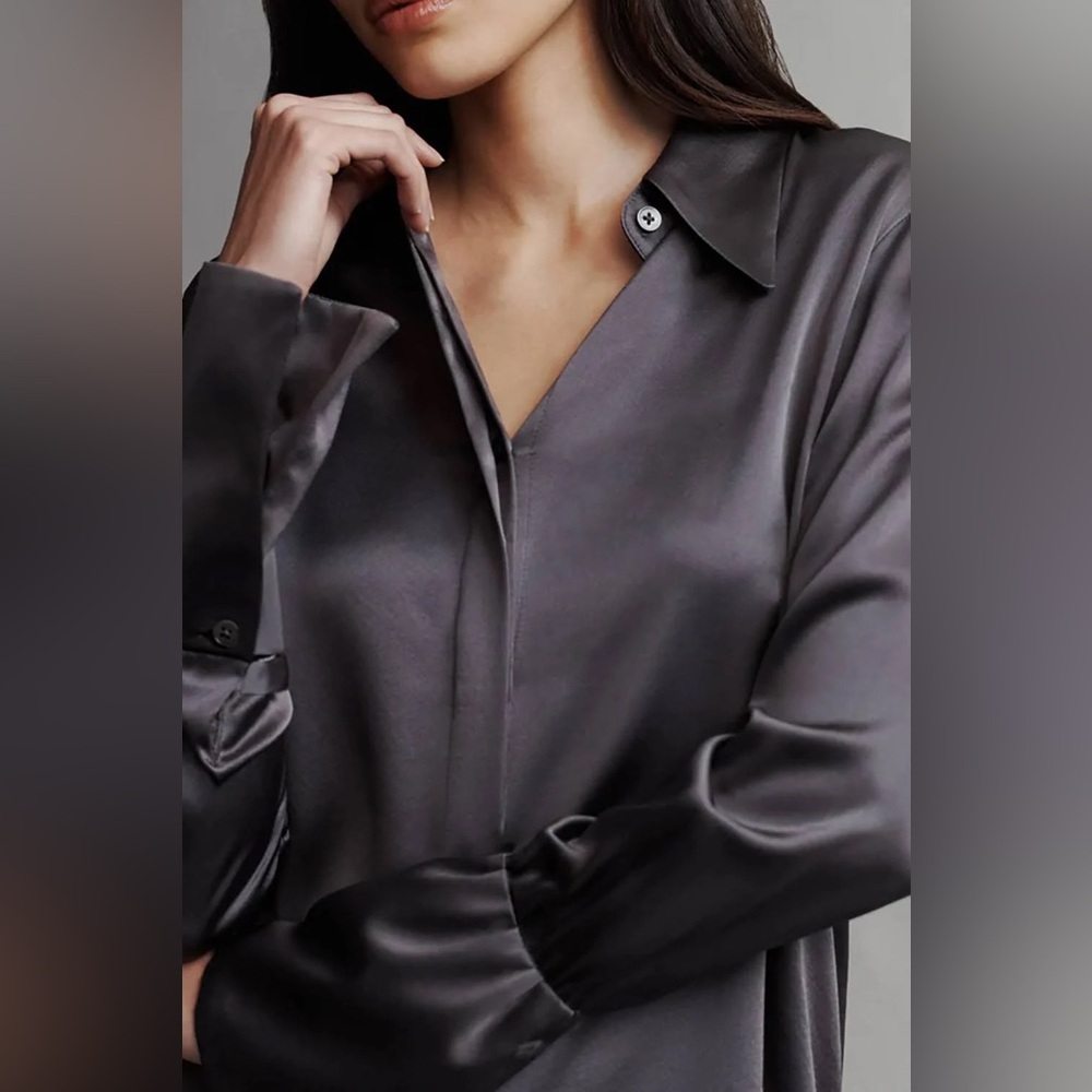 NWT $525 TWP Object of Affection Silk Blouse with Sleeve Detail - Plum